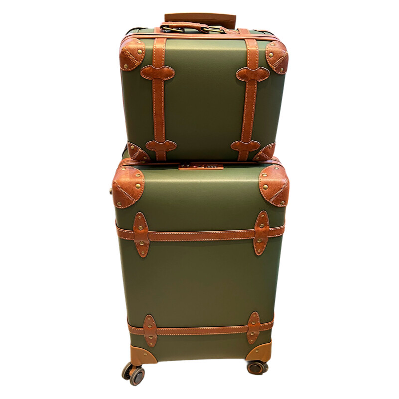 Retro Vintage Trunk Suitcase - حقيبة كلاسيكية من جلد البولي يوريثان