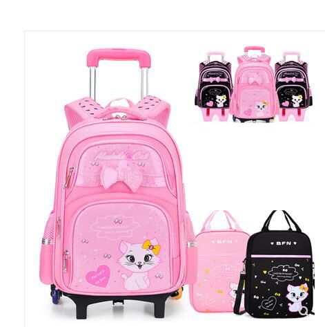 Foldable Rolling Luggage Bag - مجموعة حقائب ظهر مدرسية متدحرجة للطلاب