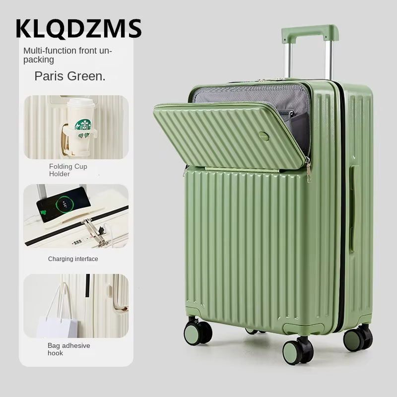 حقيبة سفر للرجال من KLQDZMS مق - مراجعة Spinner Wheel Rolling Suitcase 20 Inch وسعره