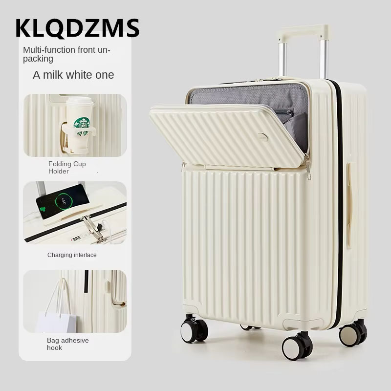حقيبة سفر للرجال من KLQDZMS مق - مراجعة Spinner Wheel Rolling Suitcase 20 Inch وسعره
