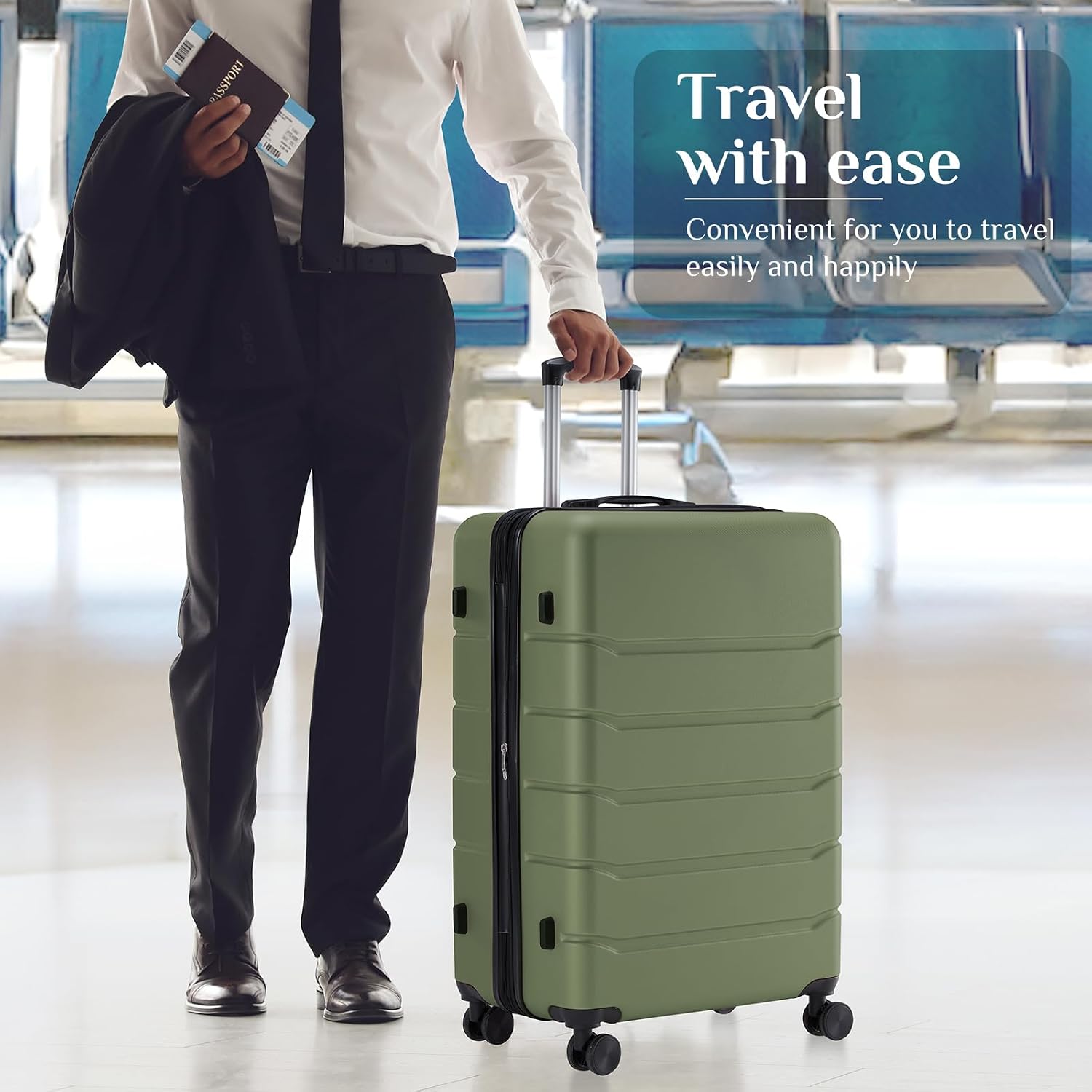 حقيبة سفر 28 بوصة، حقيبة صلبة  - مراجعة Expandable Hard Shell Luggage Set وسعره