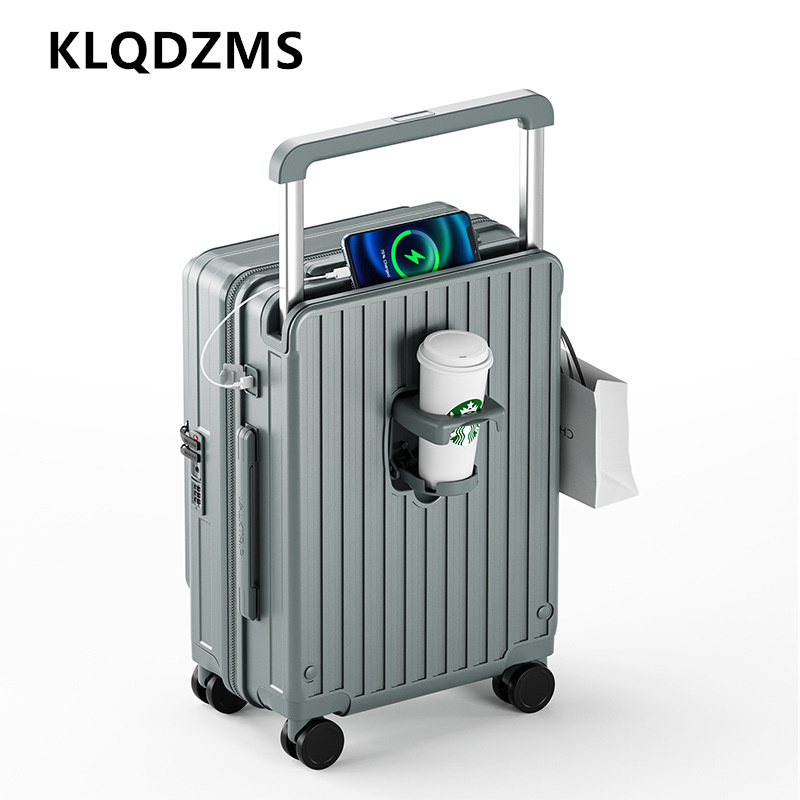 حقيبة سفر KLQDZMS قابلة للشحن  - مراجعة Front Opening Laptop Luggage 24 Inch وسعره