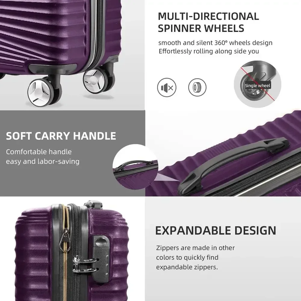 مجموعة حقائب سفر صلبة قابلة لل - مراجعة Expandable Hard Shell Luggage Set وسعره