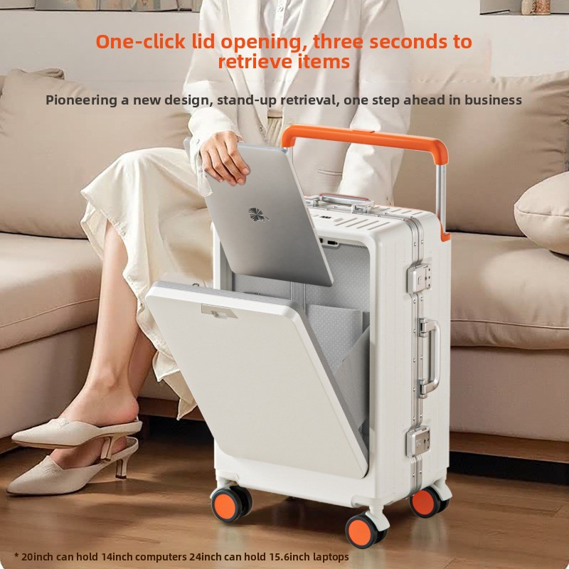 حقيبة سفر بإطار ألومنيوم مقاس  - مراجعة Front Opening Laptop Luggage 24 Inch وسعره